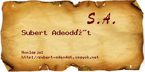 Subert Adeodát névjegykártya